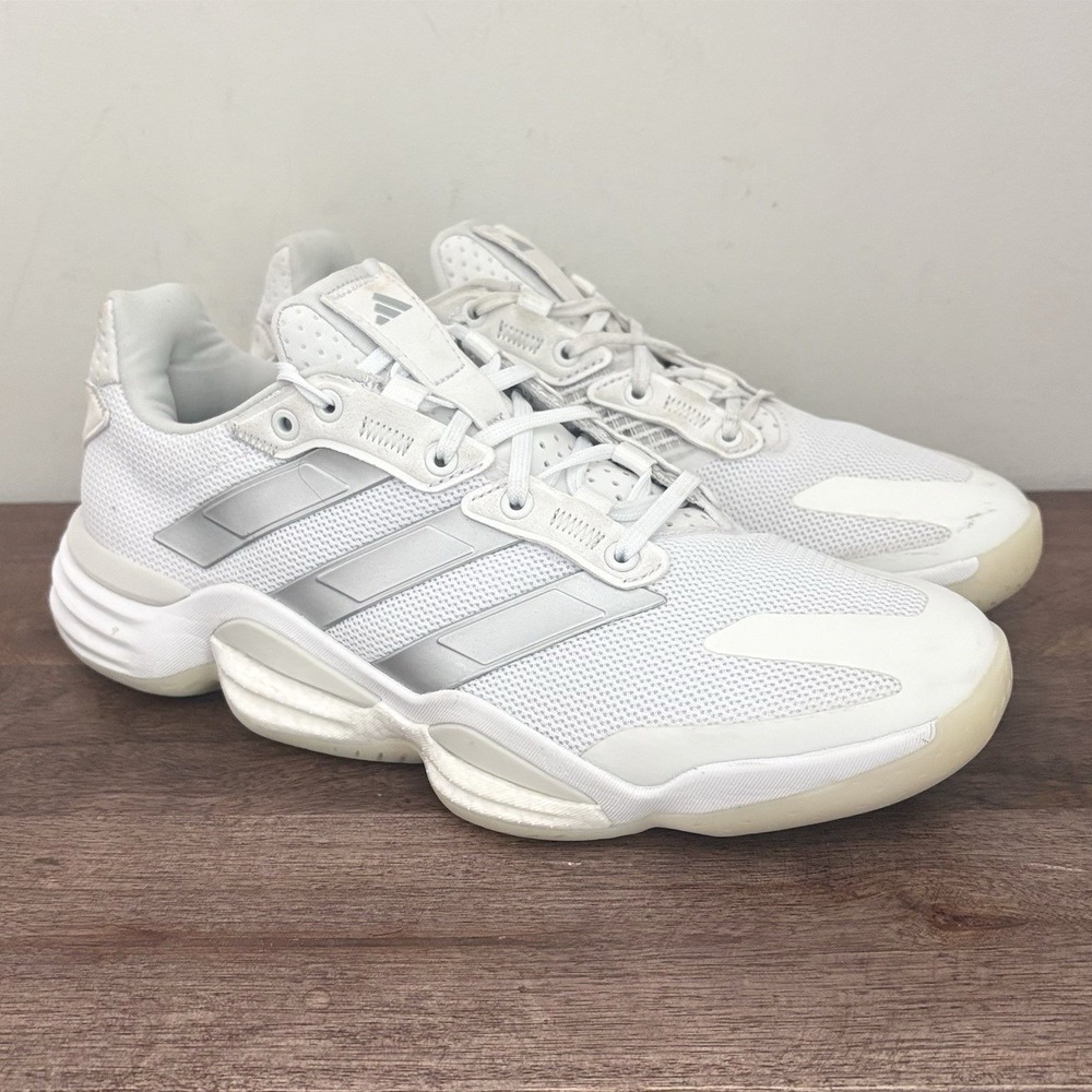 Adidas Stabil 16 Indoor Volleyball Shoes White Silver Court Womens Sz 8.5 IE3584